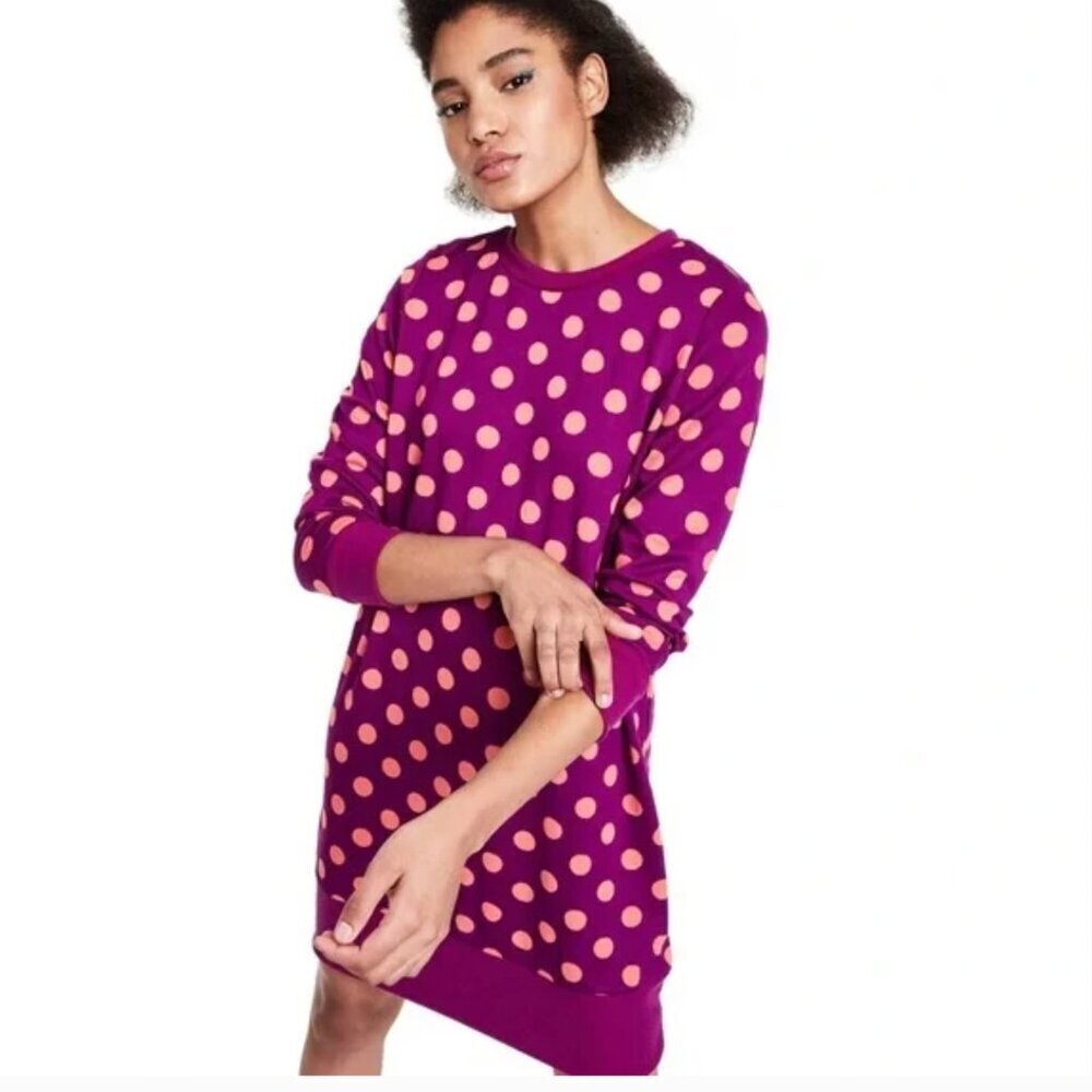 Victor Glemaud |Magenta & Coral Polka Dot Sweater Dress Sz S